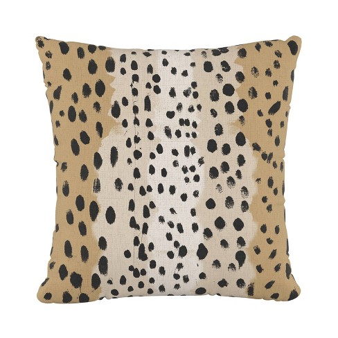 Linen Leopard Square Throw Pillow - Skyline Furniture : Target