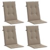 vidaXL Garden Highback Chair Cushions 4 pcs Taupe 47.2"x19.7"x1.2" Fabric - 3 of 4