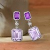 Ross-Simons 10.00 ct. t.w. Tonal Amethyst and .12 ct. t.w. Lab-Grown Diamond Drop Earrings in Sterling Silver - 3 of 4