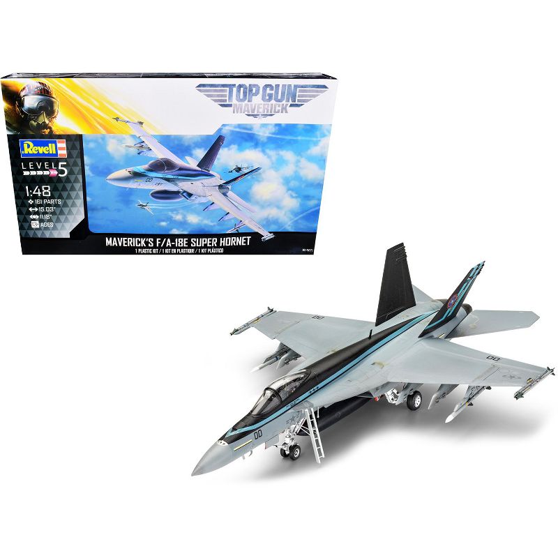 Level 5 Model Kit Maverick's F/A-18E Super Hornet Jet "Top Gun: Maverick" (2022) Movie 1/48 Scale Model by Revell, 1 of 6