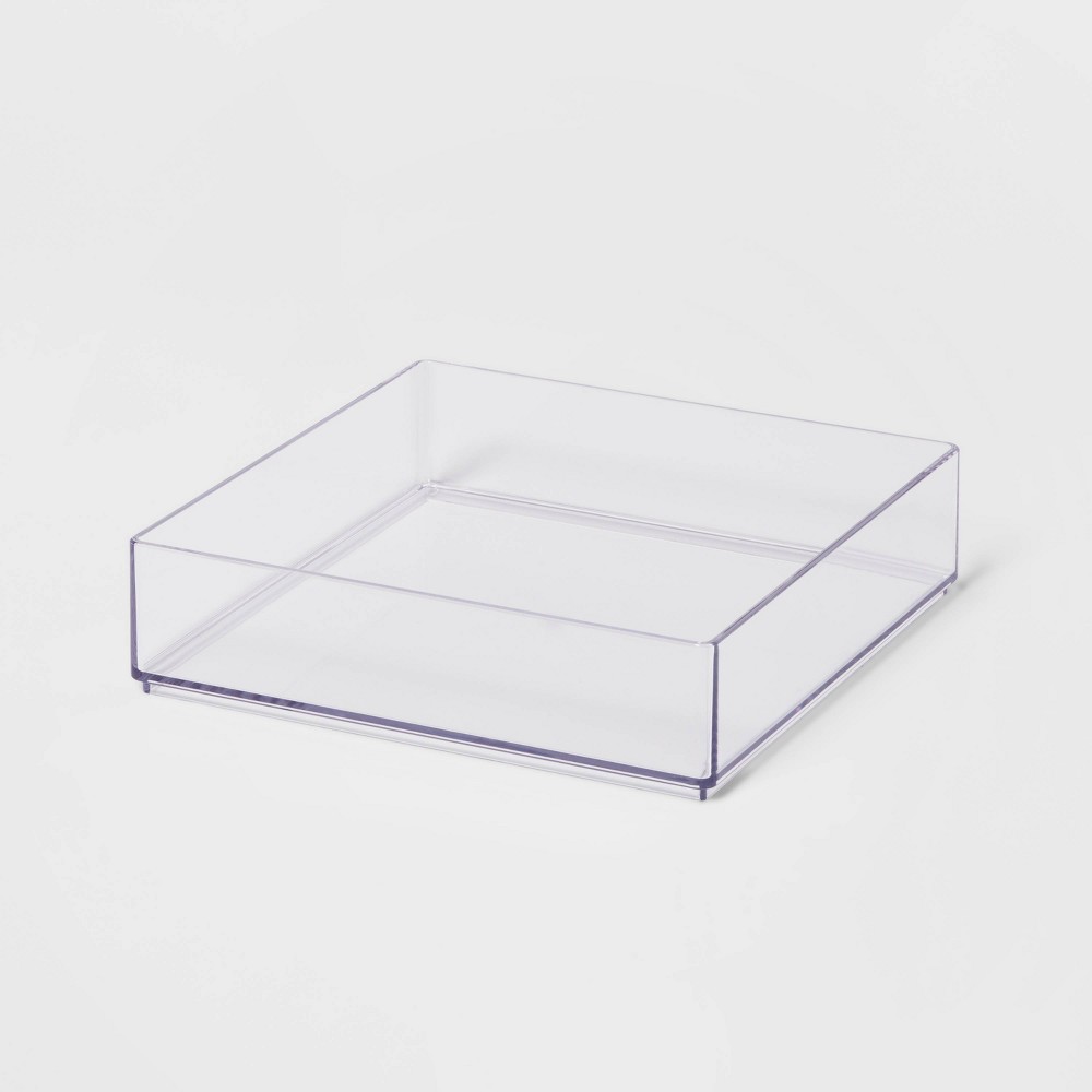 Photos - Other Bathroom Accessories Medium 8" x 8" x 2" Plastic Organizer Tray Clear - Brightroom™