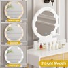 Makeup Vanity Set with 3-Color Dimmable Lighted Mirror, Makeup Dressing Table with Soft Cushioned Stool - 3 of 4