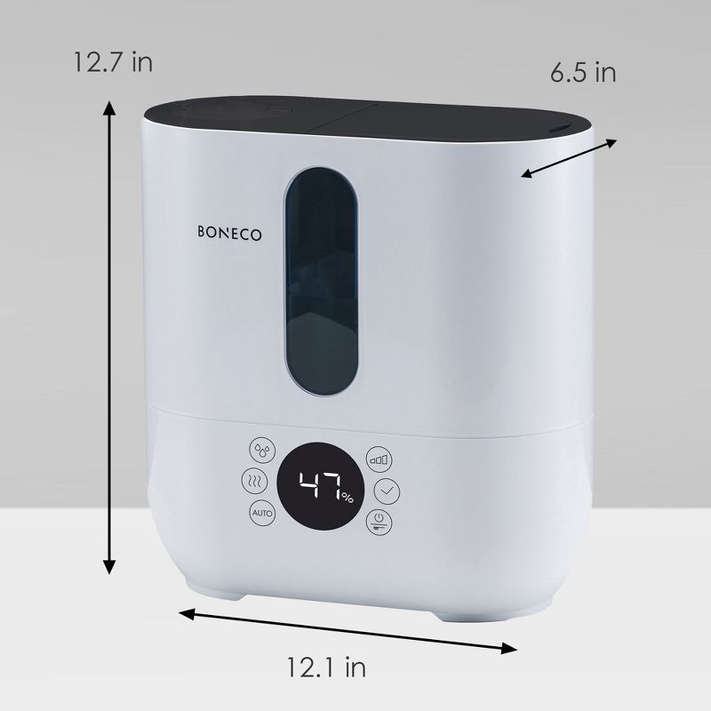 Boneco U350 Long Running Ultrasonic Humidifier with Warm or Cool Mist Function, Multifunctional LED Display, and 3 Gallon Capacity, White, 3 of 7