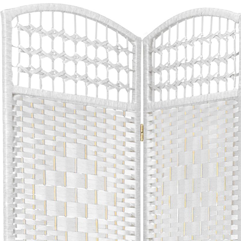 5 1/2 ft. Tall Fiber Weave Room Divider - White (3 Panels), 3 of 6