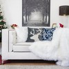 CAVINAS Velvet Reindeer Accent Pillow,20"x20" Bed Pillows with Applique,Polyester Insert,Square Throw Pillow for Holiday Winter Decor - 2 of 4