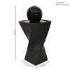 Sunnydaze Outdoor Black Ball Solar Powered Water Fountain with Backup Battery and LED Light - 32" - Black - 3 of 4