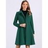 Allegra K Women's Winter Vintage Collared A-Line Double Breasted Long Swing Overcoat - 2 of 4