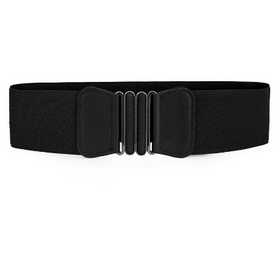 Cintura Elastica Larga Per Donna Allegra K Con Fibbia A Incastro. Morbida In Ecopelle, Vita Regolabile Da 58 A 72 Cm. Colori: Nero, Marrone, Beige, Rosso.