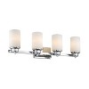 Chloe Lighting Scarlett Contemporary 4 Light Chrome Finish Bath Vanity Light Etched White Glass 29" Wide - 4 of 4