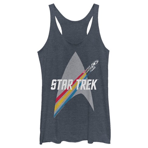 Women's Star Trek Enterprise Starfleet Rainbow Streak Racerback Tank Top - image 1 of 4