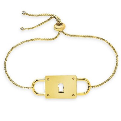 SHINE by Sterling Forever Adjustable Double Padlock Bolo Bracelet