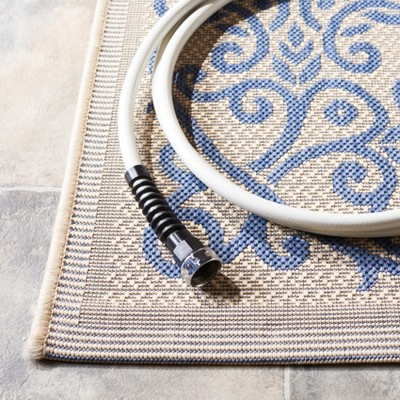 Reversible Beige Synthetic Flat Woven Rug 27" x 10"