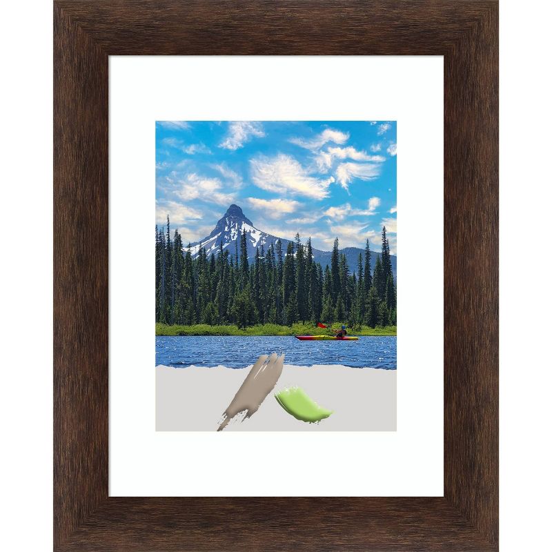 11&#34;x14&#34; Matted to 8&#34;x10&#34; Opening Size Narrow Wood Picture Frame Art Warm Walnut - Amanti Art, 1 of 11