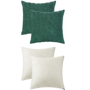 REGALWOVEN 4 Pcs Modern Solid Throw Pillow Covers for Sofa, Living Room 18" x 18" - 1 of 4