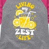 Girls' - Instant Message - Living My Zest Life Shirt Tail Raglan Graphic T-shirt - 2 of 4