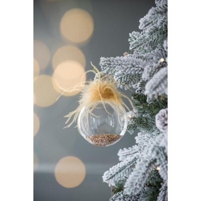Syemin Decorative Objects Christmas Ball Ornaments Glass Decorative Hanging Ball Christmas Tree Ornaments Set of 4, Multicolored, 4.7"*4.7"*4.7"