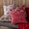 18"x18" Reindeer Holiday Square Throw Pillow – Kensington Garden: Festive Cotton Decor, Polyester Fill - 4 of 4
