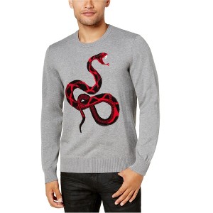 I.N.C International Concepts Mens Intarsia Knit Snake Pullover Sweater, Grey, X-Small - 1 of 1