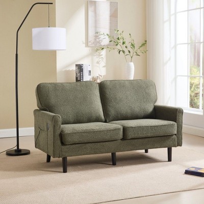 NicBex Mid Century Modern Sofa Bed, Loveseat Sofa with USB & Removable Pillow Cover for Bedroom,Living Room