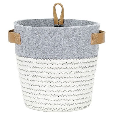 grey and white storage bins