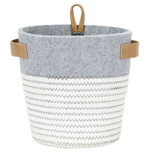 10.25 x 6 x 6 Small Woven Twisted Paper Rope Tapered Basket Gray -  Brightroom™