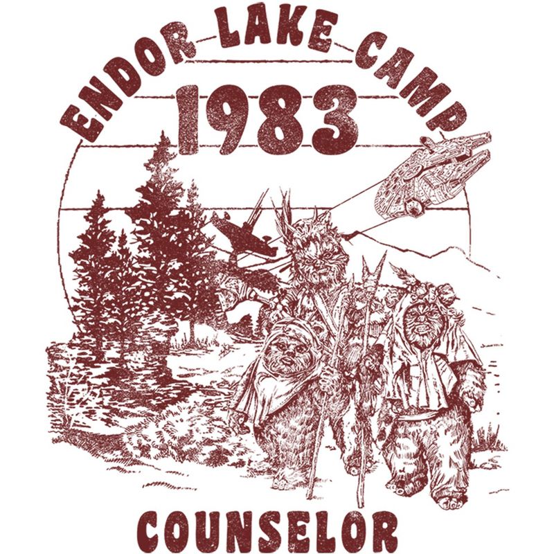 Men's Star Wars Endor Lake Camp Counselor 1983 Baseball Tee, 2 of 5