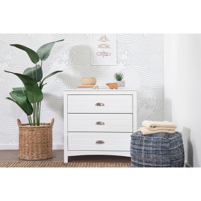 White Farmhouse Shiplap 3-Drawer Nursery Dresser