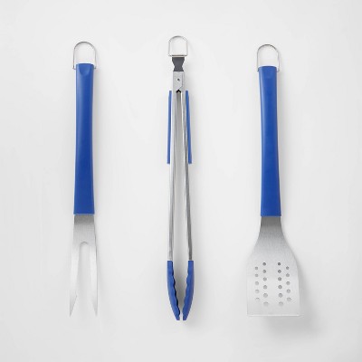 Photo 1 of 2 pack - 3pc Grill Tool Set - Blue - Sun Squad