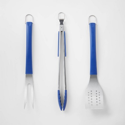 3pc Grill Tool Set - Blue - Sun Squad™