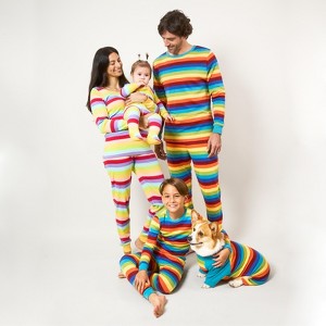 Leveret Cotton Matching Family Pajamas Colorful Stripes - 1 of 4