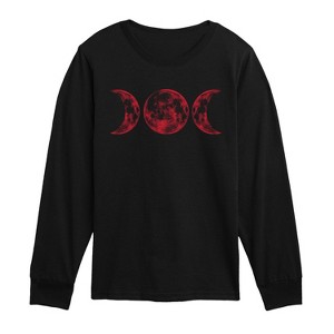 Boys' - Instant Message - Scarlet Red Moon Long Sleeve Graphic T-Shirt - 1 of 4