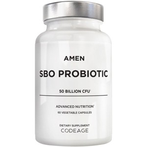Amen SBO Probiotic 50 Billion CFUs + Organic Prebiotics Digestive Supplement - 60ct - 1 of 4