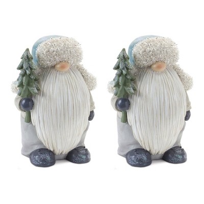Melrose Gnome with Pine Tree Figurine (Set of 2)
