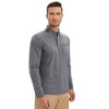 Mens Long Sleeve Polo Shirts Slim Fit Casual Plaid Collar Golf Shirt with Pocket Heather - 3 of 4