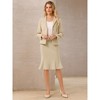 INSPIRE CHIC Women's Notched Lapel Long Sleeve Button Down and Fishtail Pencil Midi Skirts Sets 2 Pcs - 2 of 4