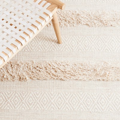 Ivory Hand-Knotted Wool 8' x 10' Area Rug