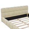 Queen Size Platform Bed Frame with Fabric Upholstered Headboard and Wooden Slats Support, Fully Upholstered Foundation - 3 of 4