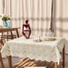 Unique Bargains Polyester Square Lace Tablecloth with Floral Design for Weddings Birthday Anniversaries - 4 of 4