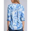 Jones New York Printed V-Neck Pleated Kelly Blouse - 3 of 3
