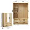 Keloyid Gray Wood 47.24 in. Armoire with 4 Drawers and 4 Shelves - 3 of 4