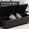 GlasFlength Ottomans and Benches Storage Bench Faux Leather Storage Chest with Lift Top Tufted Ottoma for Living Room, Brown, 51.8"*19.7"*13.8" - 4 of 4