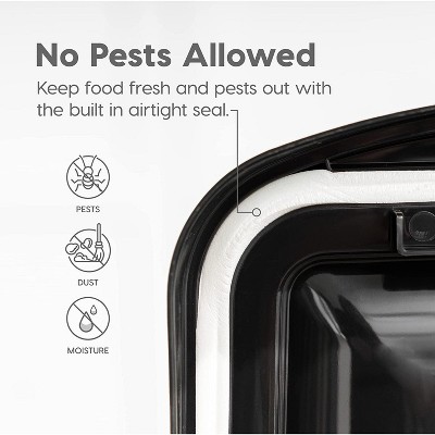 160 oz Clear & Black Airtight Pet Food Storage Container