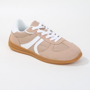 Berness Women's Lorna Stripe Suede Accents Retro Sneakers - 1 of 4