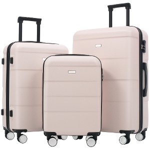 Lyngins 20/24/28 Inch 3PCs Hardside Luggage Sets with Spinner Wheels,Carry on Luggage,Lightweight Waterproof Suitcase Sets for Family - 1 of 4