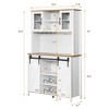 Garvee 70" Wine Coffee Bar Cabinet with Storage Hutch, Kitchen Pantry Liquor Cabinet with Sliding Barn Doors, Bottle Glasses Rack, Farmhouse Buffet - 2 of 4