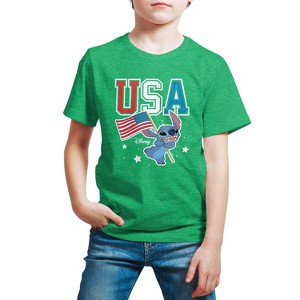 Boys' - Lilo and Stitch - USA Stitch Short Sleeve Graphic T-Shirt - 1 of 4
