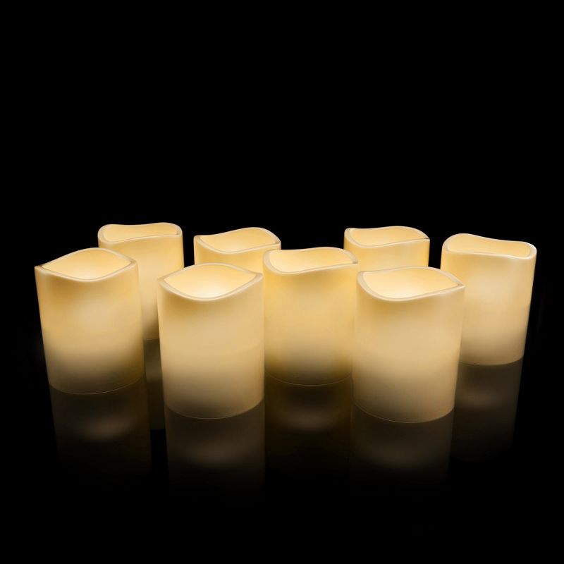 Hastings Home 8-Pieces Flameless Candles, Battery Operated LED Bulb, 3 of 8