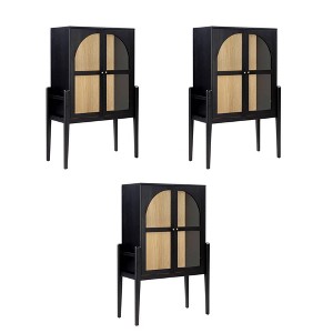 Nathan James Set of 3 Shadow Storage Cabinet Black - 1 of 4