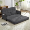 Muti-Functional Folding Loveseat Sofa Bed Floor Sofa Bed,Lazy Sofa with Pillows,6 Position Adjustable Backrest - 2 of 4