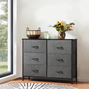 6 Drawers Dresser for Bedroom, Chest of Drawers with Fabric Bins, Media Console Table, Fabric Closet Dresser for Living Room Hallway - 1 of 4